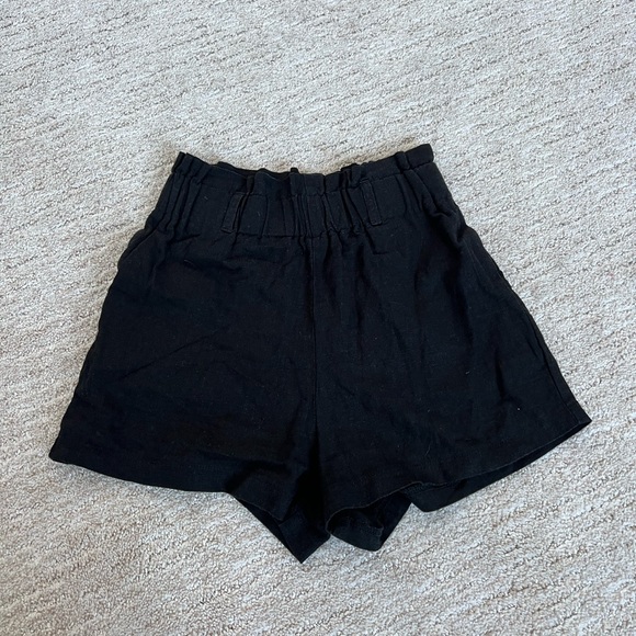 High waisted Black linen shorts xs with pockets - Picture 1 of 3